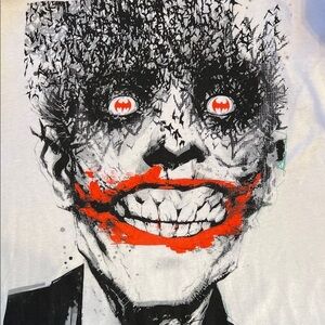 Batman White Joker Graphic Tee Men’s Large 42/44